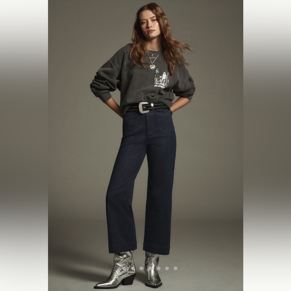 Anthropologie Denim - The Collette High-Rise Cropped Wide-Leg Jeans by Maeve - NWT - 25